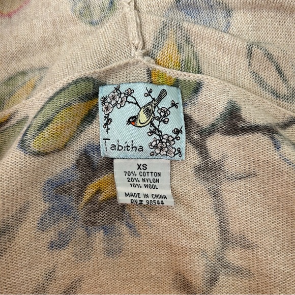 Anthropologie Tabitha Tan Floral Print Open Front Cardigan Sweater Size XS - Picture 9 of 9
